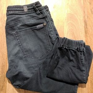 7 for all Mankind men's tapered drawstring jeans